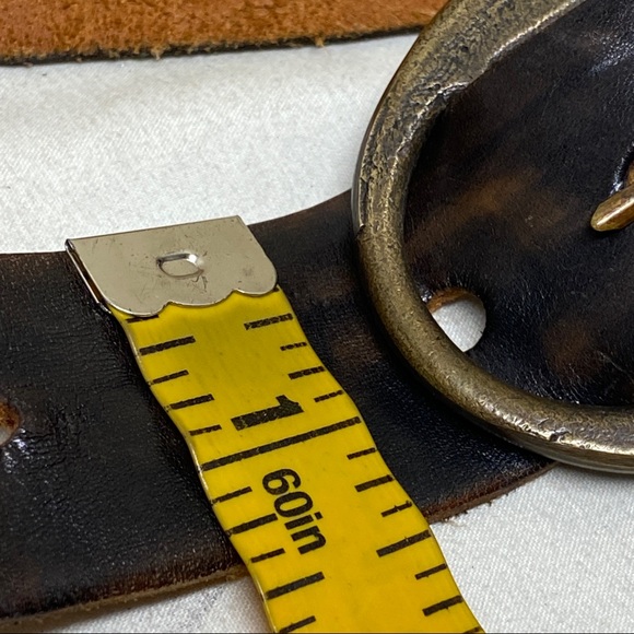 Vintage handmade hand painted wide leather belt 38” - Picture 15 of 16